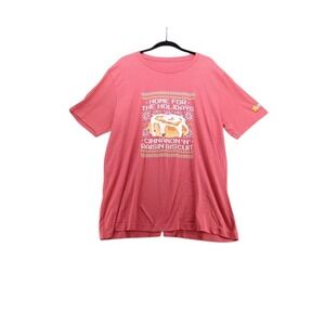 Hardees Holiday‎ Tshirt Short Sleeve Graphic Red Biscuit Advertisement Work
